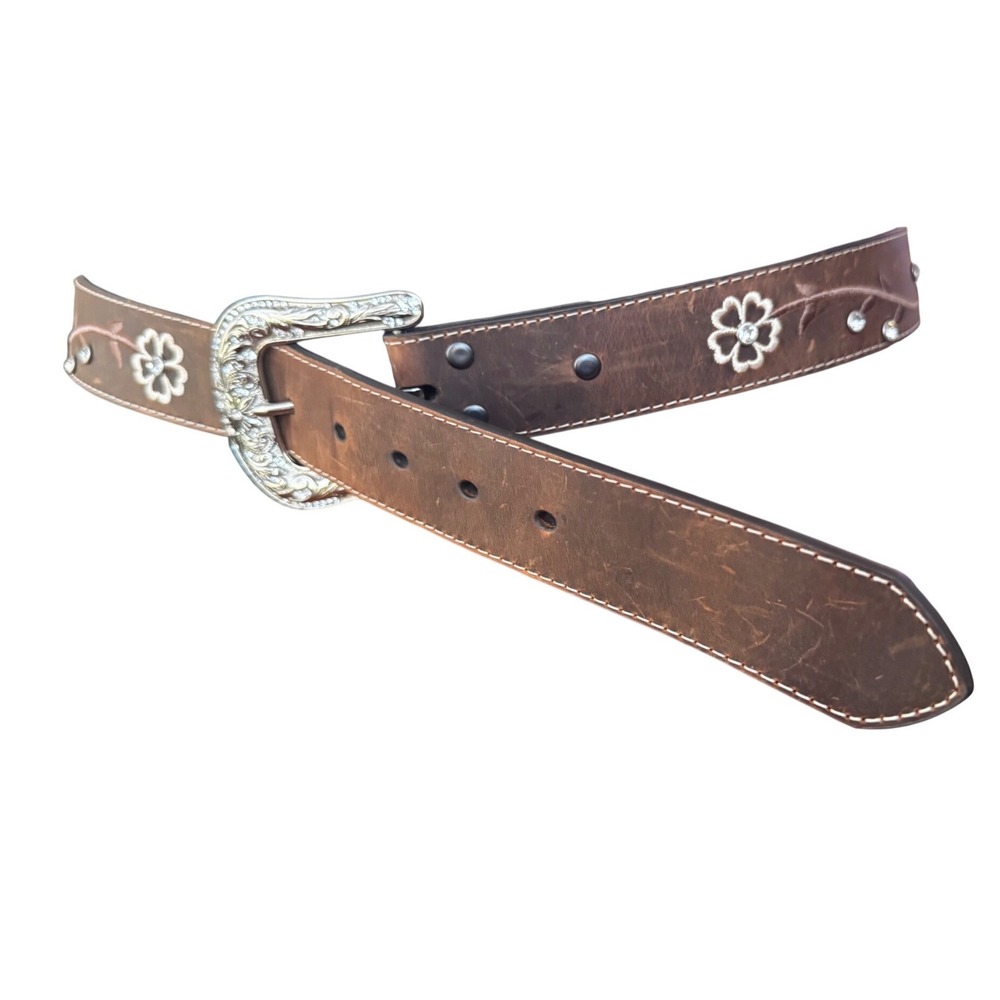 Ariat Isabella Leather Rhinestone Floral Western Belt A1510202 Size L EUC
Woman - Picture 10 of 13
